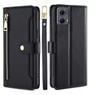 For Motorola Edge 5G 2024 Sheep Texture Cross-body Zipper Wallet Leather Phone Case(Black) - 1