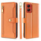 For Motorola Moto G Stylus 5G 2024 Sheep Texture Cross-body Zipper Wallet Leather Phone Case(Orange) - 1