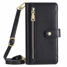 For Motorola Edge 50 Pro 5G Sheep Texture Cross-body Zipper Wallet Leather Phone Case(Black) - 2