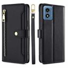 For Motorola Moto G 5G 2024 Sheep Texture Cross-body Zipper Wallet Leather Phone Case(Black) - 1