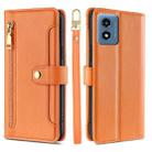 For Motorola Moto G 5G 2024 Sheep Texture Cross-body Zipper Wallet Leather Phone Case(Orange) - 1