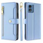 For Motorola Moto G 5G 2024 Sheep Texture Cross-body Zipper Wallet Leather Phone Case(Blue) - 1