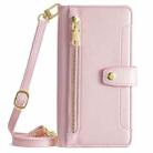 For Motorola Edge 50 Fusion 5G Sheep Texture Cross-body Zipper Wallet Leather Phone Case(Pink) - 2