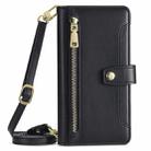 For Motorola Edge 50 Neo 5G Sheep Texture Cross-body Zipper Wallet Leather Phone Case(Black) - 2