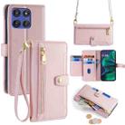 For Motorola Moto G Stylus 5G 2025 Sheep Texture Cross-body Zipper Wallet Leather Phone Case(Pink) - 1