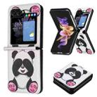 For Samsung Galaxy Z Flip5 Colored Drawing Pattern PU + PC Shockproof Phone Case(Panda) - 1