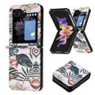 For Samsung Galaxy Z Flip6 Colored Drawing Pattern PU + PC Shockproof Phone Case(Red Leaves) - 1