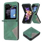 For Samsung Galaxy Z Flip6 Rhombus Texture PU + PC Shockproof Phone Case(Green) - 1