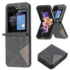 For Samsung Galaxy Z Flip5 Rhombus Texture PU + PC Shockproof Phone Case(Black) - 1