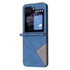For Samsung Galaxy Z Flip7 Rhombus Texture PU + PC Shockproof Phone Case(Blue) - 2