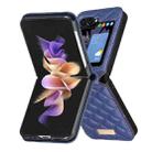 For Samsung Galaxy Z Flip7 Diamond Lattice PU + PC Shockproof Phone Case(Blue) - 3