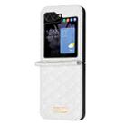 For Samsung Galaxy Z Flip7 Diamond Lattice PU + PC Shockproof Phone Case(White) - 2