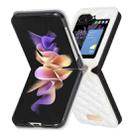For Samsung Galaxy Z Flip7 Diamond Lattice PU + PC Shockproof Phone Case(White) - 3