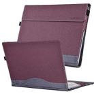 For Microsoft Surface Laptop 6 15 inch Cloth Texture Laptop Leather Protective Case(Wine Red) - 1