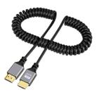 HDMI Type-A to HDMI Type-A HDMI OD4.0 Spring Cable, Length: 0.5m~2.4m(Grey Shell) - 1