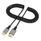 HDMI Type-A to HDMI Type-C HDMI OD4.0 Spring Cable, Length: 0.5m~2.4m(Grey Shell) - 1