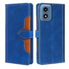 For Motorola Moto G Play 4G 2024 Skin Feel Magnetic Buckle Leather Phone Case(Blue) - 1