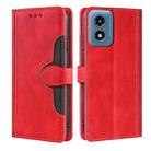 For Motorola Moto G Play 4G 2024 Skin Feel Magnetic Buckle Leather Phone Case(Red) - 1