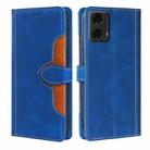 For Motorola Moto G24 4G Skin Feel Magnetic Buckle Leather Phone Case(Blue) - 1