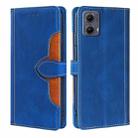 For Motorola Edge 5G 2024 Skin Feel Magnetic Buckle Leather Phone Case(Blue) - 1