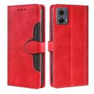 For Motorola Edge 5G 2024 Skin Feel Magnetic Buckle Leather Phone Case(Red) - 1