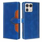 For Motorola Edge 50 Ultra Skin Feel Magnetic Buckle Leather Phone Case(Blue) - 1