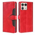 For Motorola Edge 50 Ultra Skin Feel Magnetic Buckle Leather Phone Case(Red) - 1