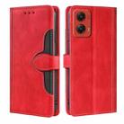 For Motorola Moto G Stylus 5G 2024 Skin Feel Magnetic Buckle Leather Phone Case(Red) - 1