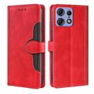 For Motorola Edge 50 Pro 5G Skin Feel Magnetic Buckle Leather Phone Case(Red) - 1