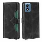 For Motorola Moto G 5G / G Play 5G 2024 Skin Feel Magnetic Buckle Leather Phone Case(Black) - 1