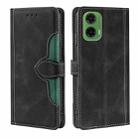 For Motorola Moto G35 5G Skin Feel Magnetic Buckle Leather Phone Case(Black) - 1