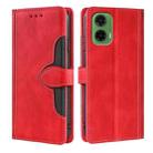 For Motorola Moto G35 5G Skin Feel Magnetic Buckle Leather Phone Case(Red) - 1