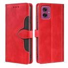 For Motorola Moto G55 5G Skin Feel Magnetic Buckle Leather Phone Case(Red) - 1