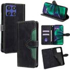 For Motorola Moto G Stylus 5G 2025 Skin Feel Magnetic Buckle Leather Phone Case(Black) - 1