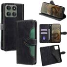 For Motorola Edge 60 Pro 5G Skin Feel Magnetic Buckle Leather Phone Case(Black) - 1