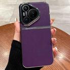 For Huawei Pura 70 Electroplating Oblique Texture Shockproof Phone Case(Purple) - 1