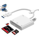 7 in 1 USB 3.0 + 8 Pin Interface Multi-function OTG Card Reader(White) - 1