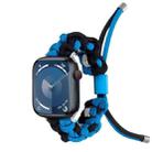 For Apple Watch SE 2023 44mm Screw Nut Dual-Color Braided Paracord Watch Band(Black Blue) - 1