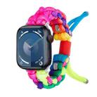 For Apple Watch SE 2023 40mm Screw Nut Dual-Color Braided Paracord Watch Band(Rainbow) - 1