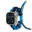 For Apple Watch Ultra 2 49mm Screw Nut Dual-Color Braided Paracord Watch Band(Black Blue) - 1
