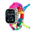 For Apple Watch Ultra 2 49mm Screw Nut Dual-Color Braided Paracord Watch Band(Rainbow) - 1