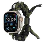 For Apple Watch Ultra 49mm Screw Nut Dual-Color Braided Paracord Watch Band(Black Green) - 1