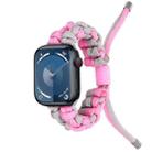 For Apple Watch SE 2022 40mm Screw Nut Dual-Color Braided Paracord Watch Band(Silver Pink) - 1