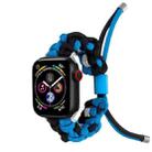 For Apple Watch Series 5 44mm Screw Nut Dual-Color Braided Paracord Watch Band(Black Blue) - 1