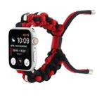 For Apple Watch Series 5 40mm Screw Nut Dual-Color Braided Paracord Watch Band(Black Red) - 1