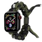 For Apple Watch 38mm Screw Nut Dual-Color Braided Paracord Watch Band(Black Green) - 1