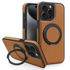 For iPhone 15 Pro Max Yashi 360 Degree Rotating MagSafe Bracket Phone Case(Brown) - 1