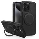 For iPhone 15 Pro Yashi 360 Degree Rotating MagSafe Bracket Phone Case(Black) - 1