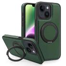 For iPhone 14 Plus Yashi 360 Degree Rotating MagSafe Bracket Phone Case(Dark Green) - 1