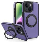 For iPhone 14 Plus Yashi 360 Degree Rotating MagSafe Bracket Phone Case(Purple) - 1